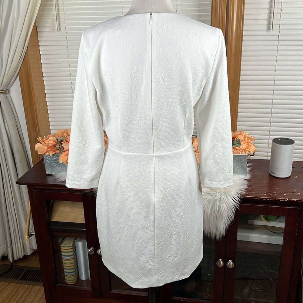 Veronica Beard Channing Jacquard Sheath Dress White Size Large - Picture 6 of 10